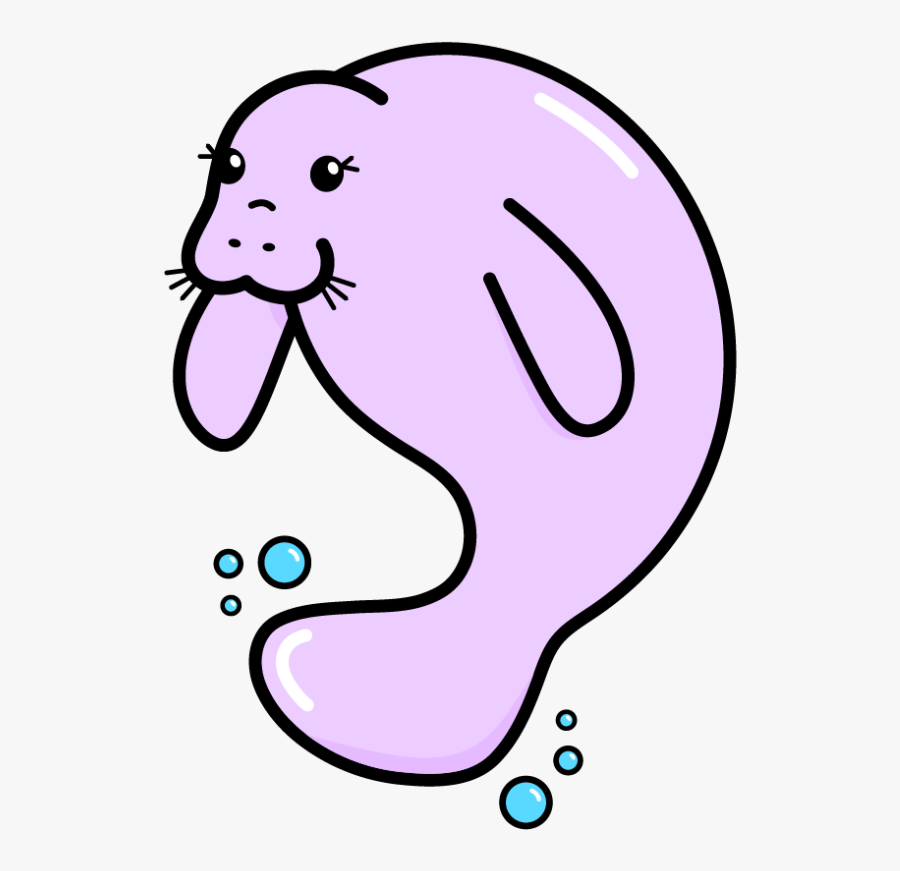Manatee Clipart Purple, Transparent Clipart