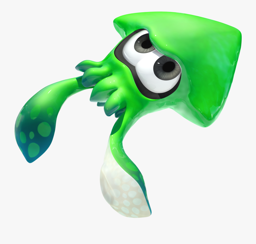 Squid Clipart Splatoon - Green Splatoon 2 Squid, Transparent Clipart