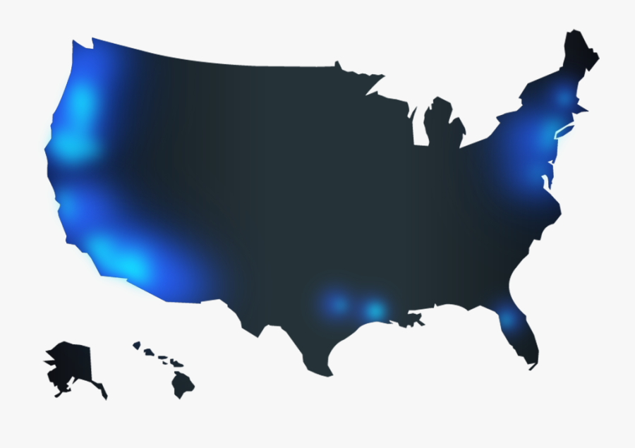 Map - Black Map Of The Usa, Transparent Clipart