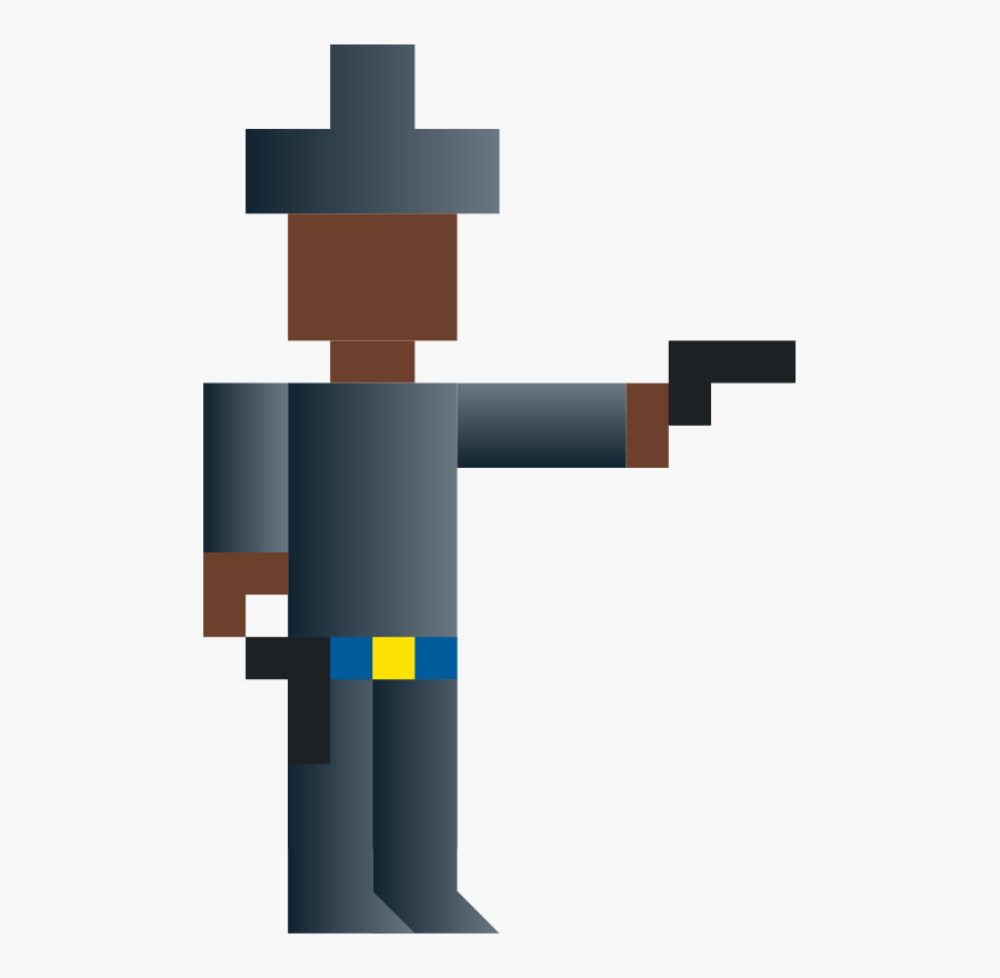 Cowboy Shooting Gun - Shooting Gun Pixel Art, Transparent Clipart