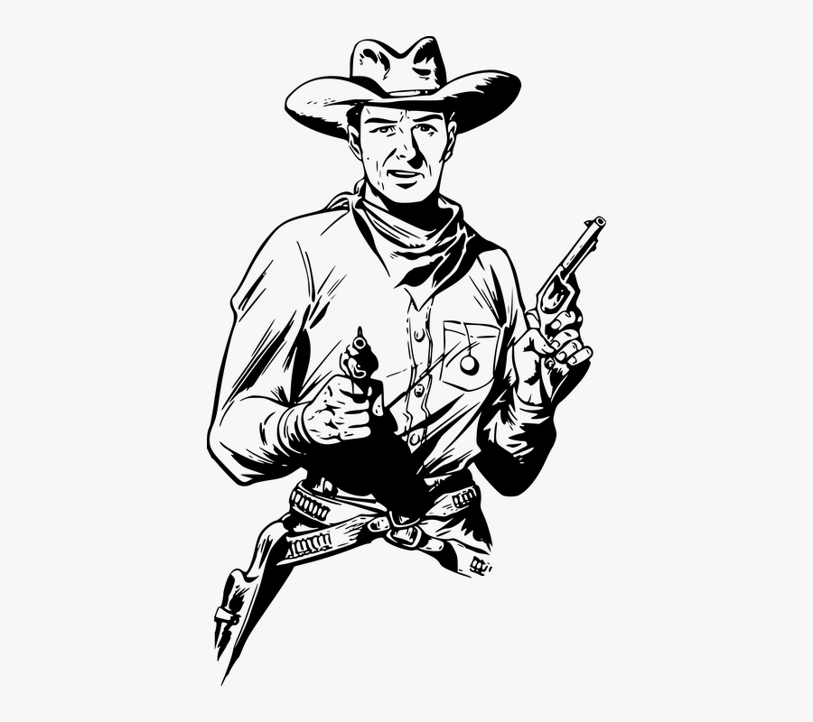 Cowboy, Gun, Guns, Outlaw, Retro - Cowboy Png, Transparent Clipart