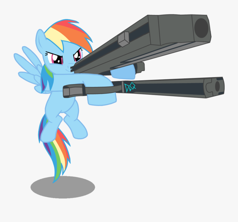 Clipart Gun Gunslinger - Rainbow Dash With Gun, Transparent Clipart
