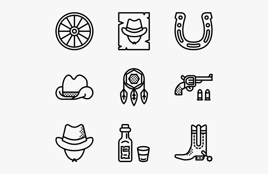 Wild West Set - Farm Icons, Transparent Clipart