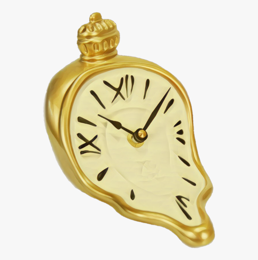 Melting Clock - Gold Watch Melting Png, Transparent Clipart