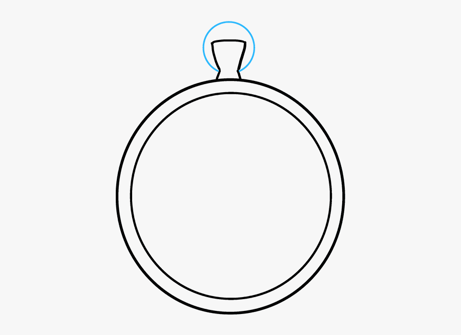 How To Draw Pocket Watch - Simple Pocket Watch Drawing, Transparent Clipart