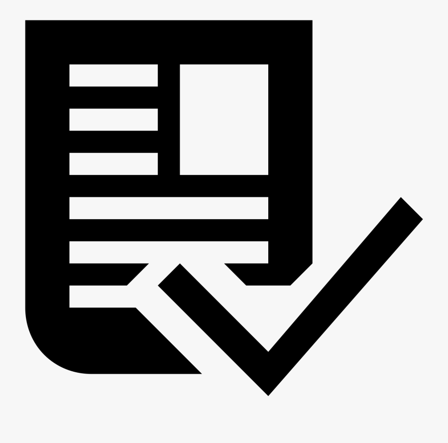 Black And White Image Of Document With Check- - Fact Check Symbol, Transparent Clipart
