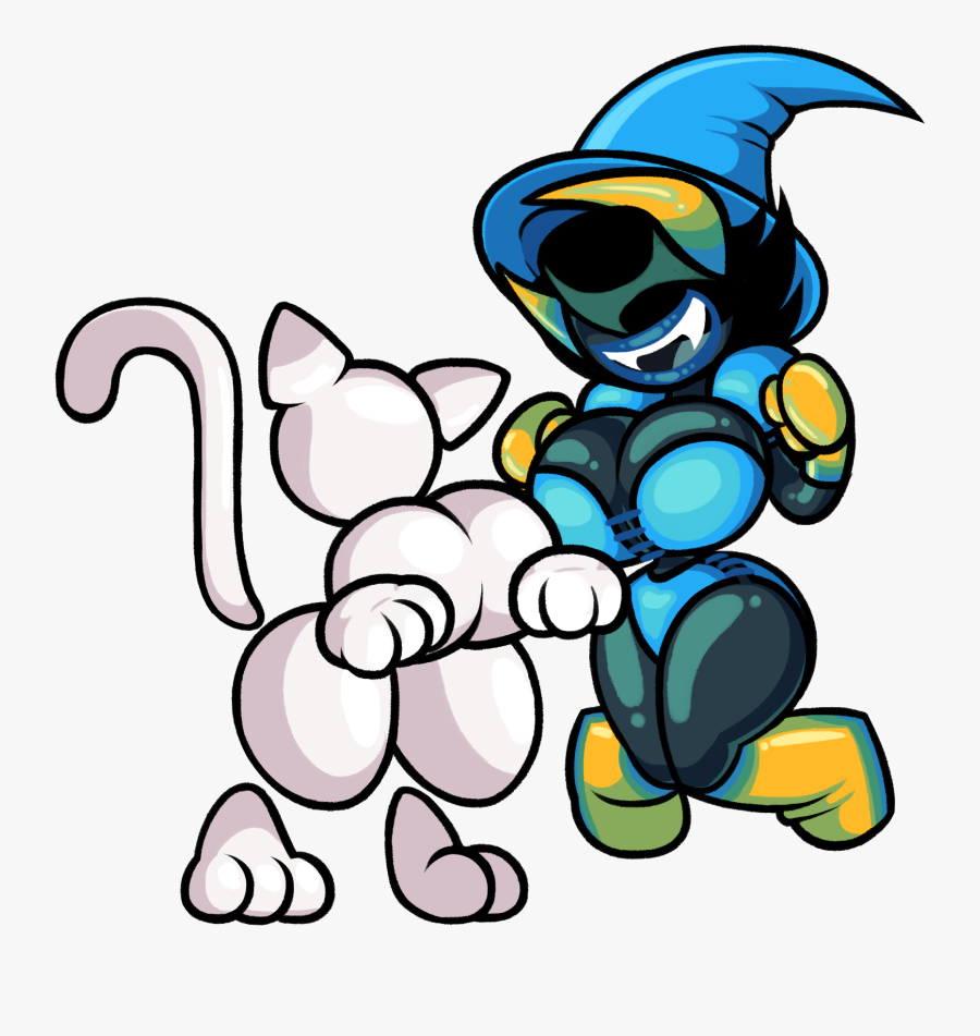 Spooktober Stuck A Witch And Her Kitty - Cartoon, Transparent Clipart