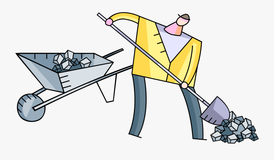 Vector Illustration Of Construction Worker Digs In, Transparent Clipart