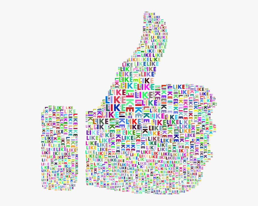 Thumbs Up Made Up Of Social Media Likes - Social Media Clipart Like, Transparent Clipart