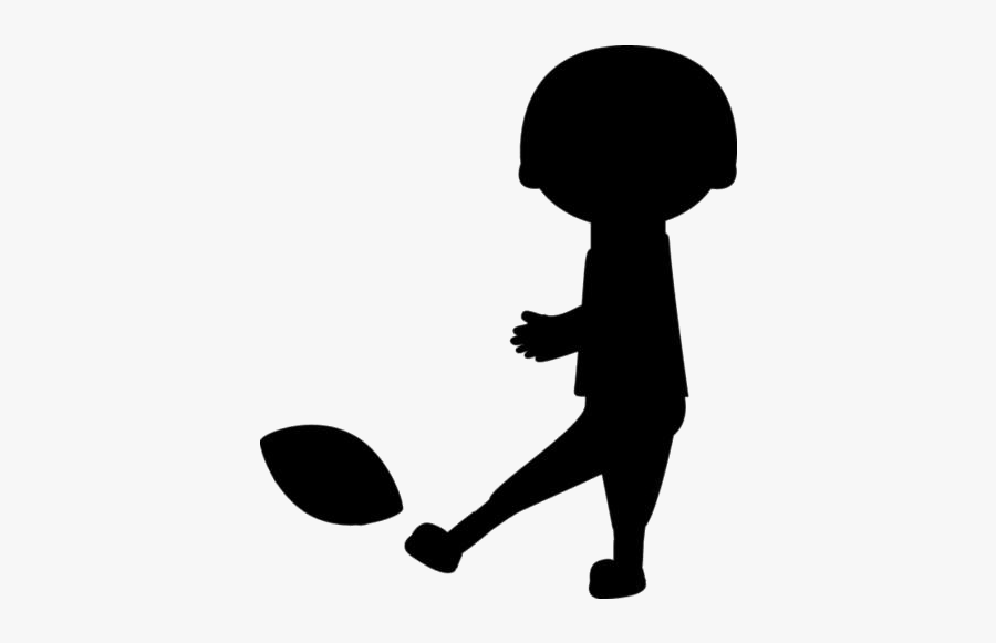 Boy Kicking Foot Ball Png Black And White, Transparent Clipart
