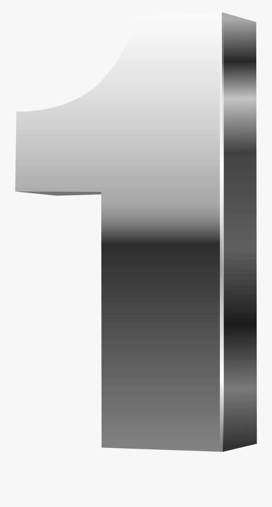 Silver Number Clipart - 3d Number 1 Png, Transparent Clipart
