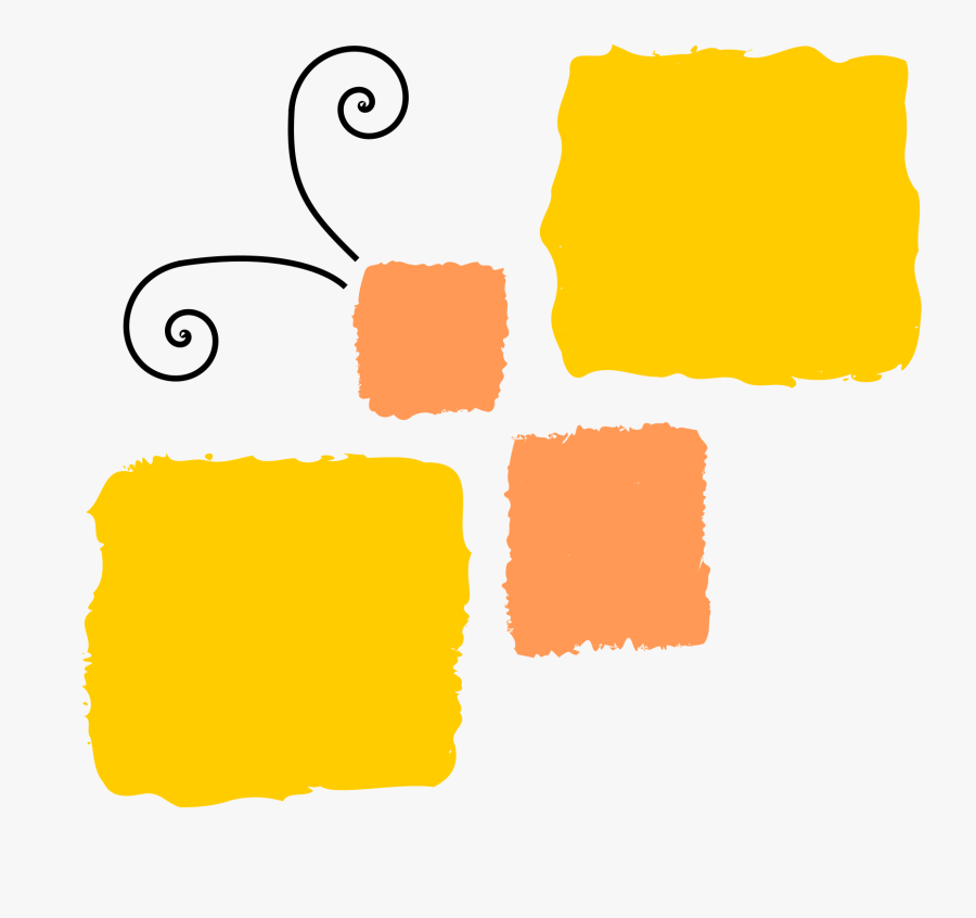 Yellow Butterfly Clip Arts - Mariposas Cuadradas, Transparent Clipart