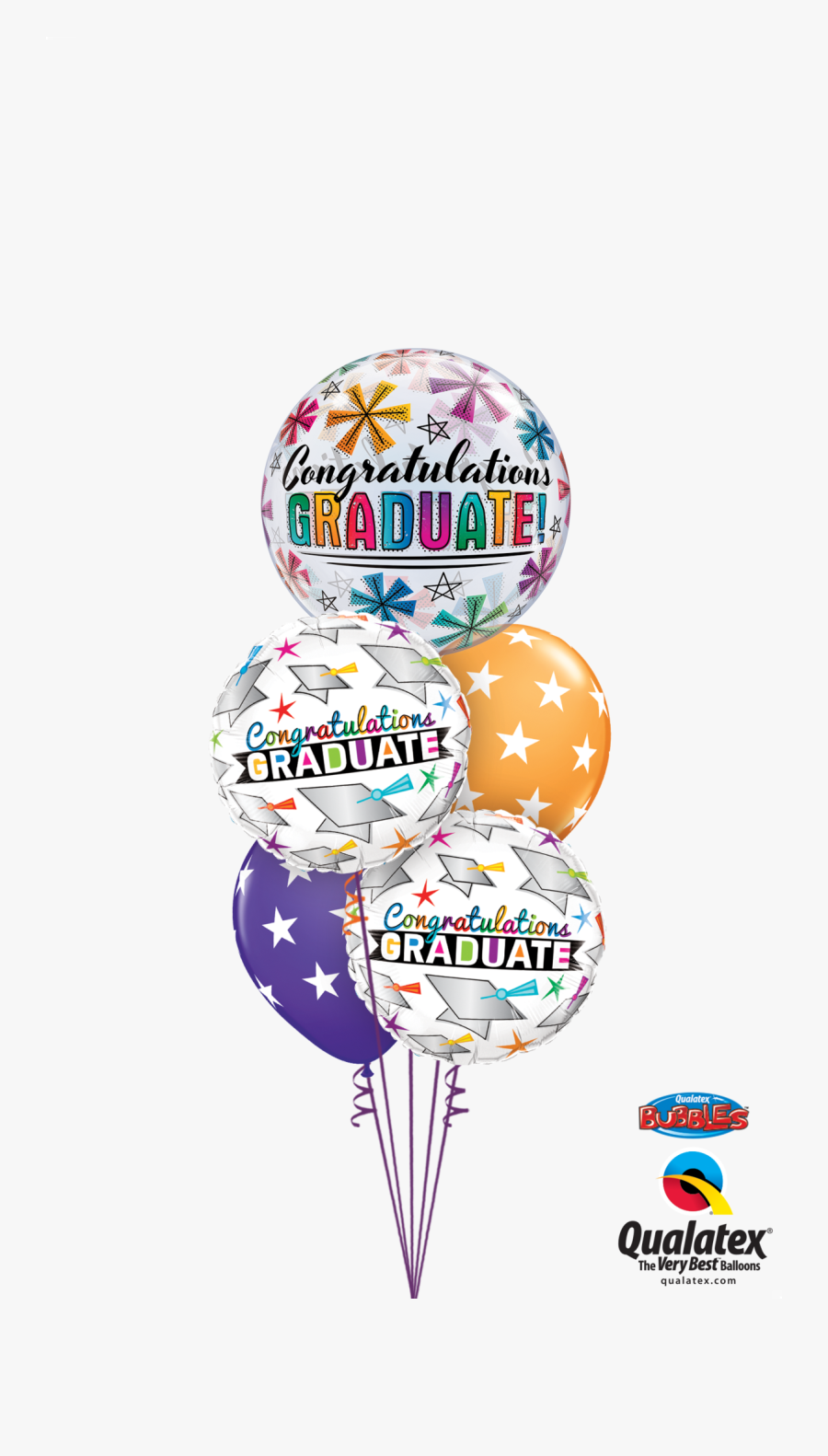 Shimmering Graduation Stars - Transparent Graduation Balloons, Transparent Clipart