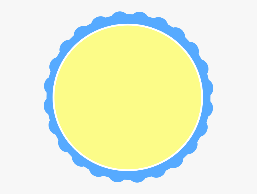 Light Blue & Pale Yellow Scallop Circle Frame Svg Clip - Orange Circle Frame Transparent, Transparent Clipart