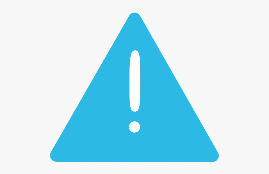 Warning Symbol In Lightblue Png, Transparent Clipart