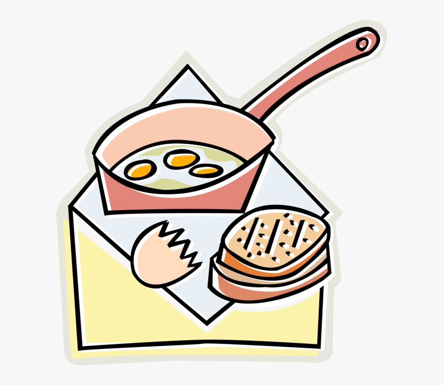 Vector Illustration Of Fried Eggs Cooking In Frying, Transparent Clipart