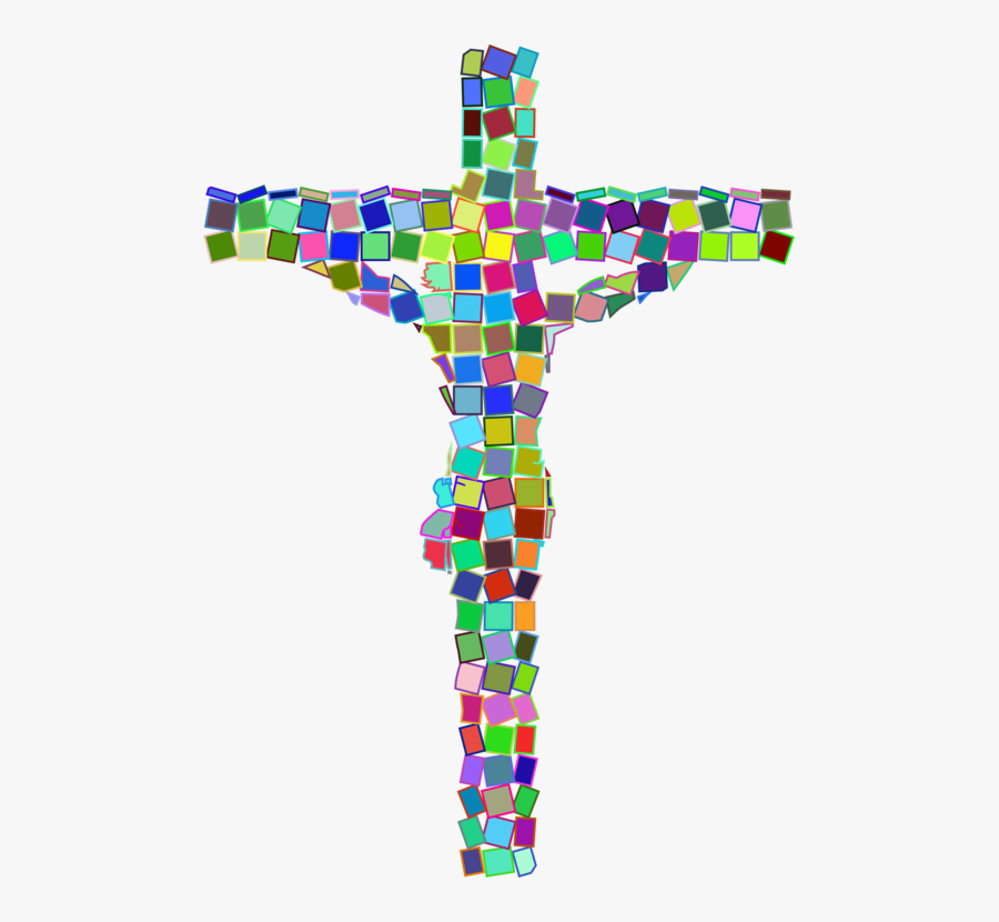 Symbol,cross,crucifix - Crucifix Mosaic, Transparent Clipart
