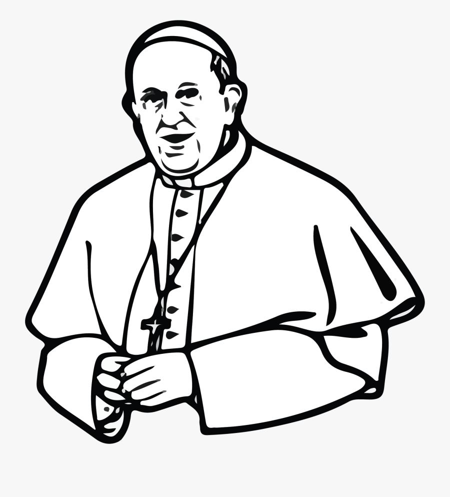 Easy Pope Francis Drawing - Pope Francis Line Drawing, Transparent Clipart