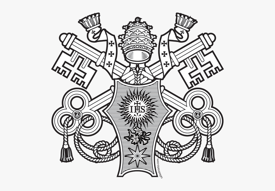 Pope Francis Coat Of Arms In Black, Transparent Clipart