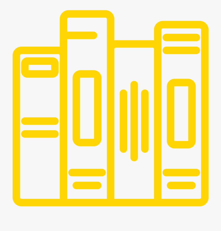 Icon Of A Row Of Books, Transparent Clipart