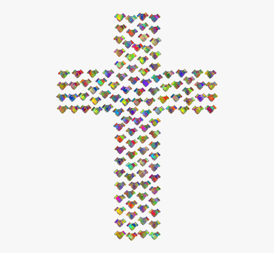 Symbol,cross,symmetry - Colourful Cross Transparent, Transparent Clipart