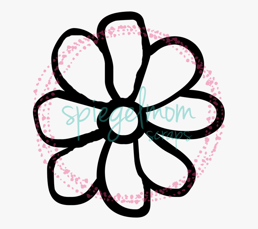 Sketchy Daisy - Black And White Flower Outline Vector, Transparent Clipart