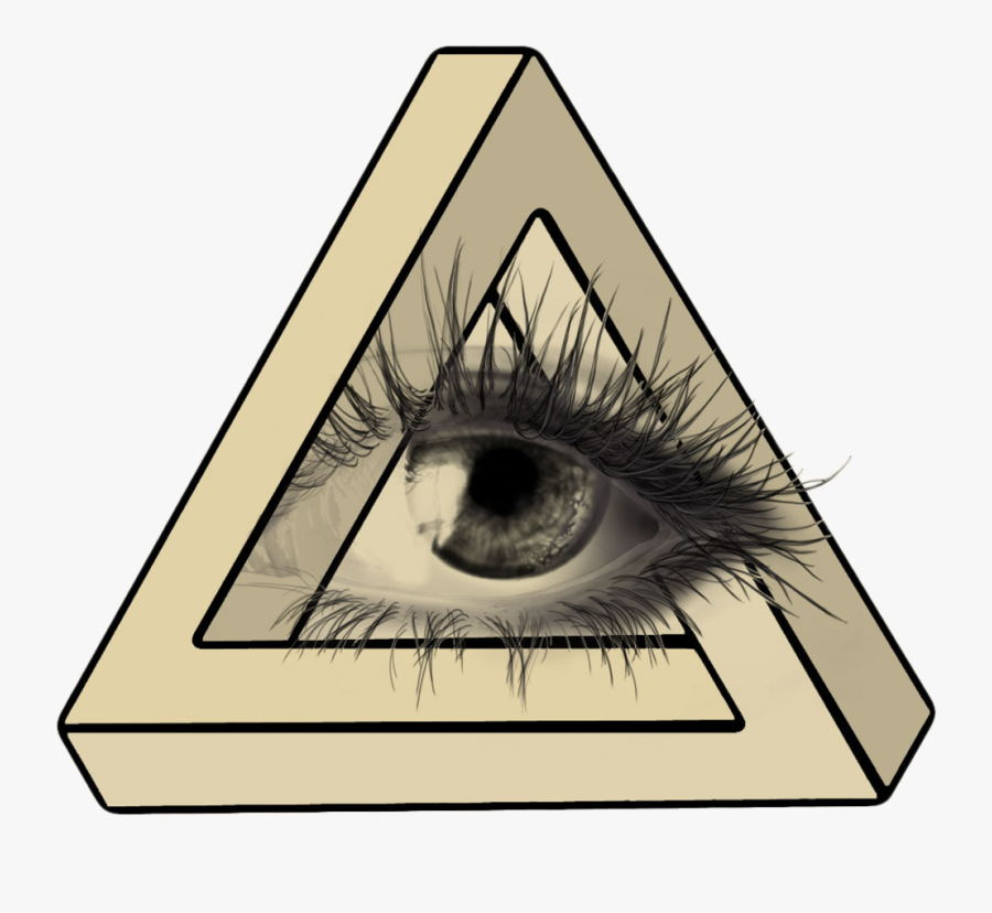 Eye Penrose Illusion Optical Triangle Drawing Clipart - 3d Triangle Tattoo Design, Transparent Clipart