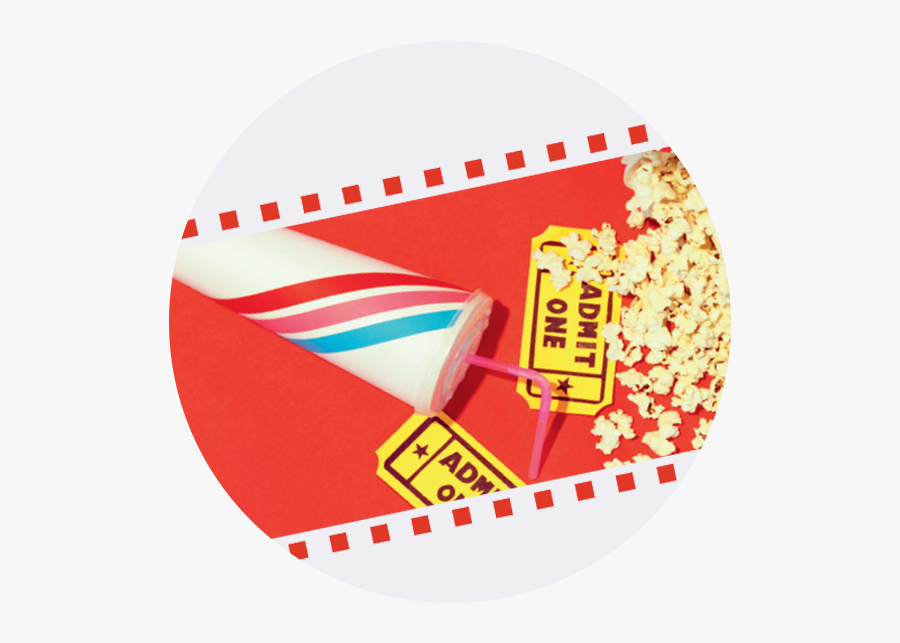 Westfield Hero Image With Popcorn And Movie Reel - Illustration, Transparent Clipart