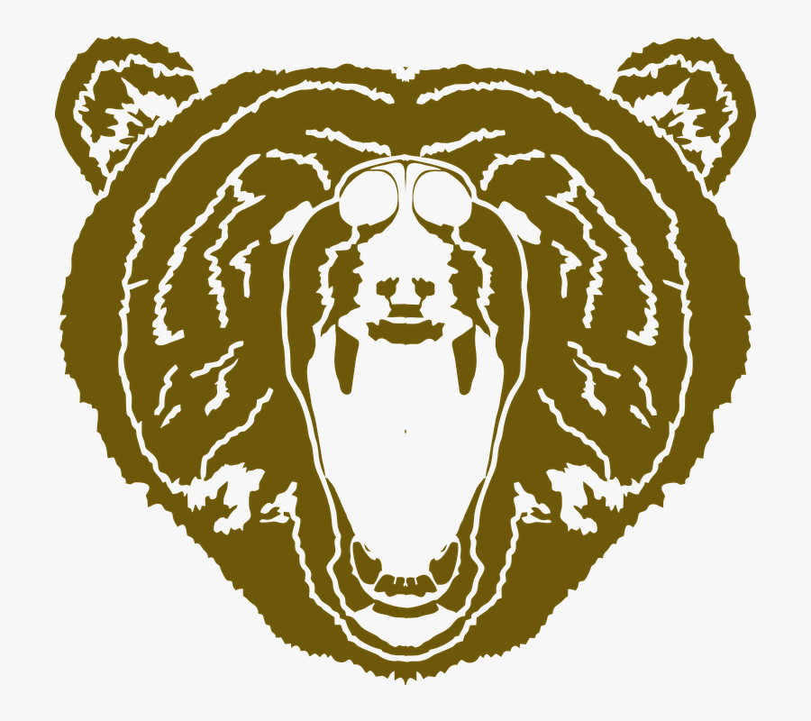 Bear, Bear Face, Mascot, Animal, Grizzly - Urso Mascote Png, Transparent Clipart