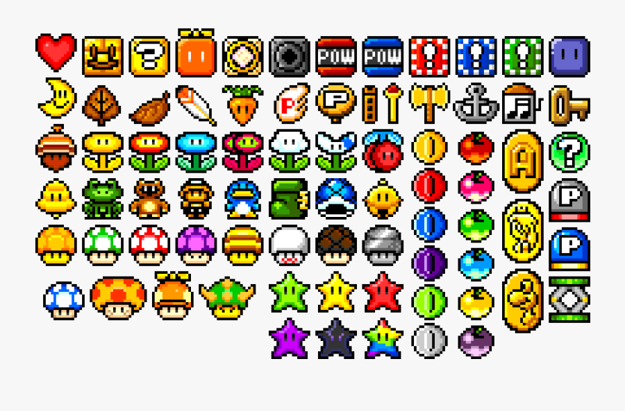 Mario Series Pixel Art, Transparent Clipart