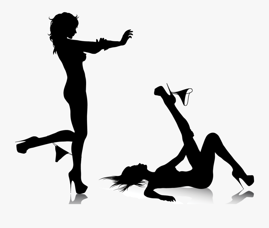Girls Silhouettes Stress Effect - Sexy Girls Silhouette Png, Transparent Clipart