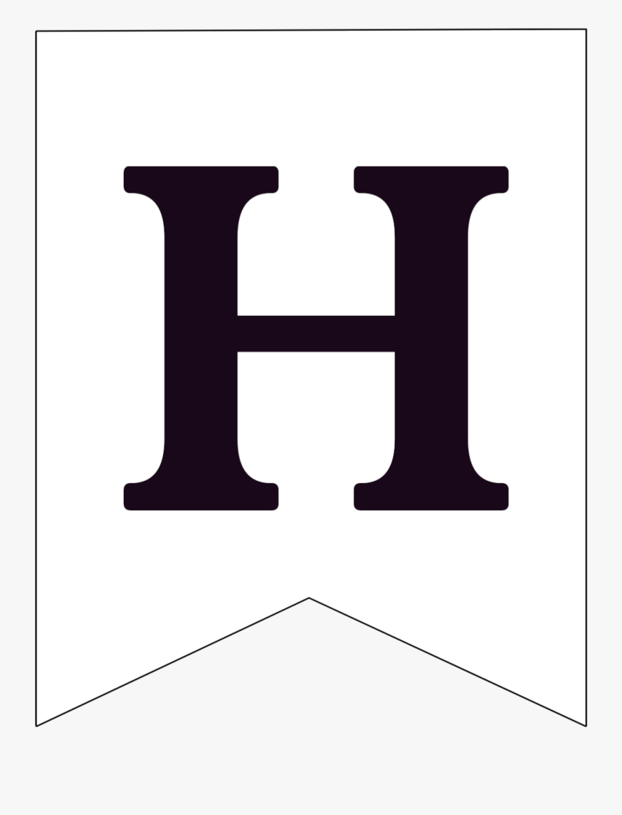 Free Printable Black And White Pennant Banner Letter, Transparent Clipart