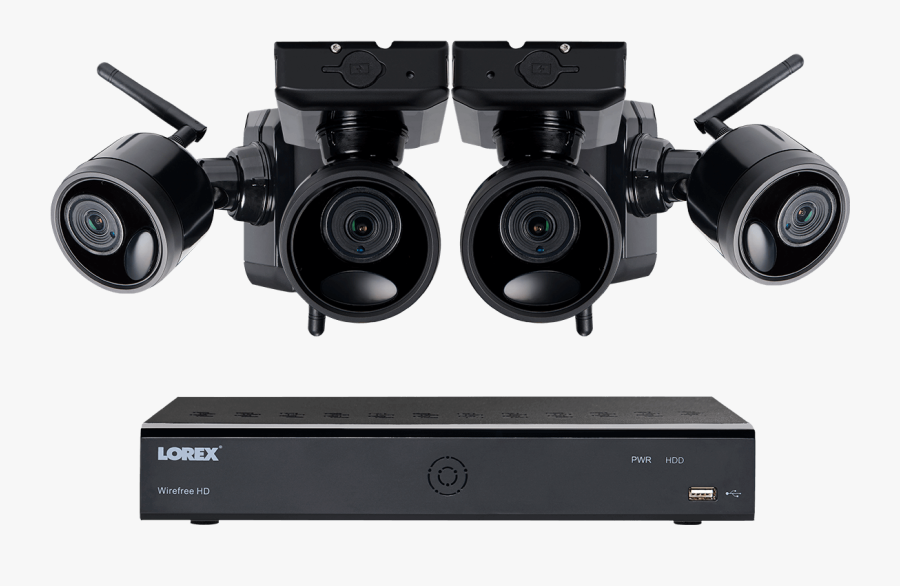 1080p Outdoor Wireless Camera System, 4 Rechargeable - Outdoor Battery Powered Wireless Security Camera, Transparent Clipart