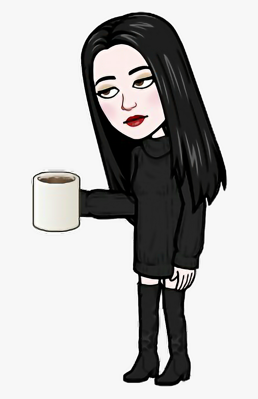 #morning #goodmorning #coffee #tired #woman #freetoedit - Tired Morning Coffee, Transparent Clipart