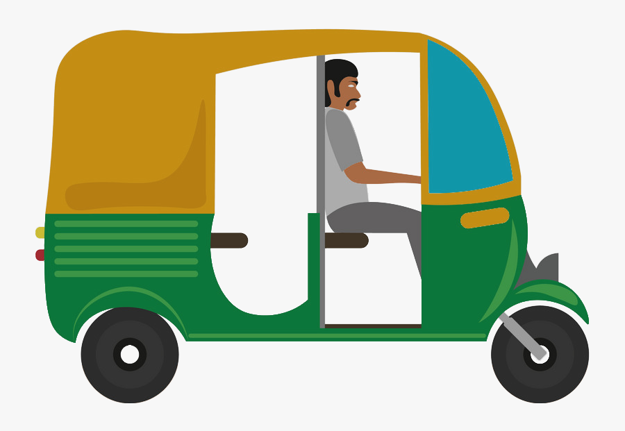 คน ขับ รถ ตุ๊ก ตุ๊ก Vector , Transparent Cartoons - Rickshaws Vector, Transparent Clipart