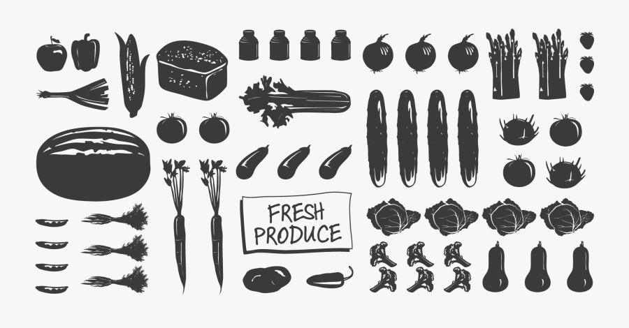 Clip Art Delight Chank Fonts - Font Vegetables, Transparent Clipart