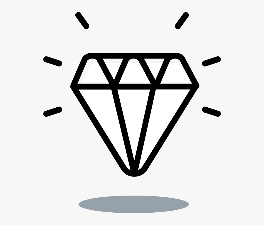 Line Art Of A Daimond To Represent Values - Diamond Clip Art Silhouette, Transparent Clipart