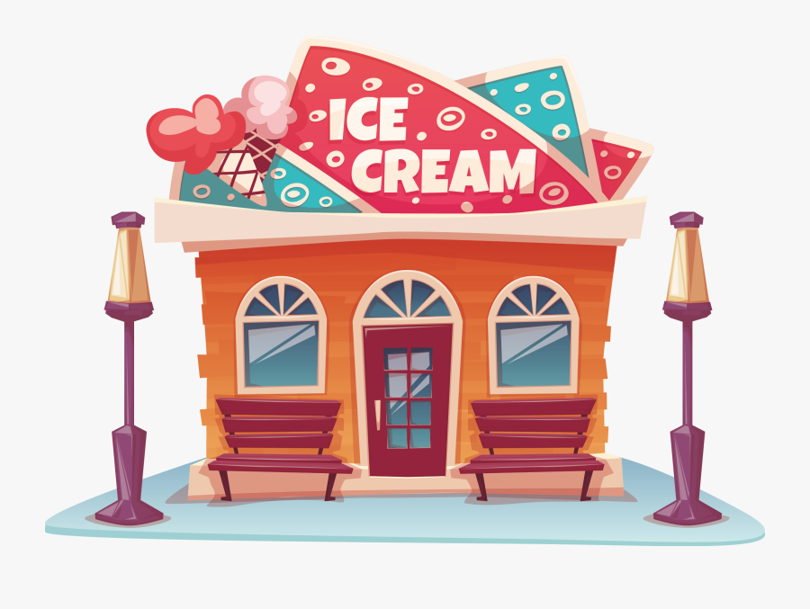 Ice Cream Cone Parlor Vector - Ice Cream Parlour Png, Transparent Clipart