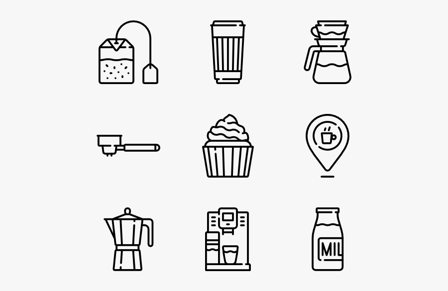 Svg Royalty Free Stock Restaurant Icons Free Vector - Line Art, Transparent Clipart