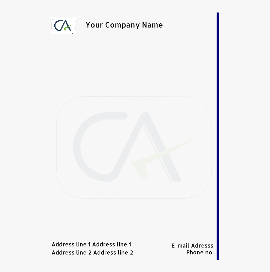 Clip Art Visiting Card Letter Head - Ca Letter Head Format In Word , Free Transparent Clipart ...