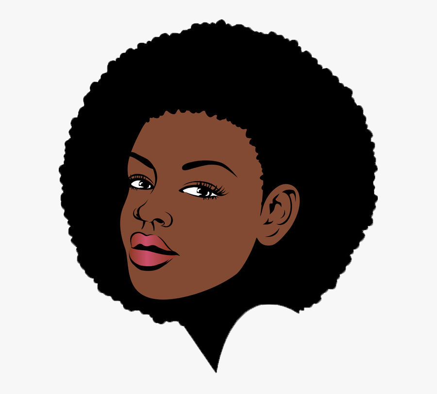 Afro Lady Face Clipart , Png Download - African Ethnic Hair Black And White, Transparent Clipart