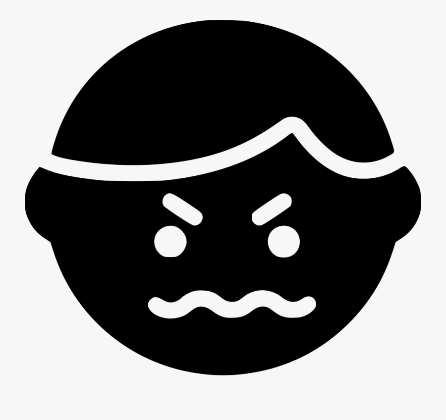 Mouth Svg Mad - White Smiley Face Icon Png, Transparent Clipart