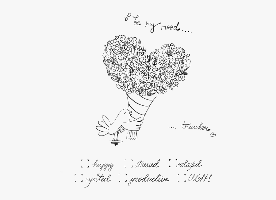 Clip Art February Joiethings Black And - Mood Tracker Printable Monthly, Transparent Clipart