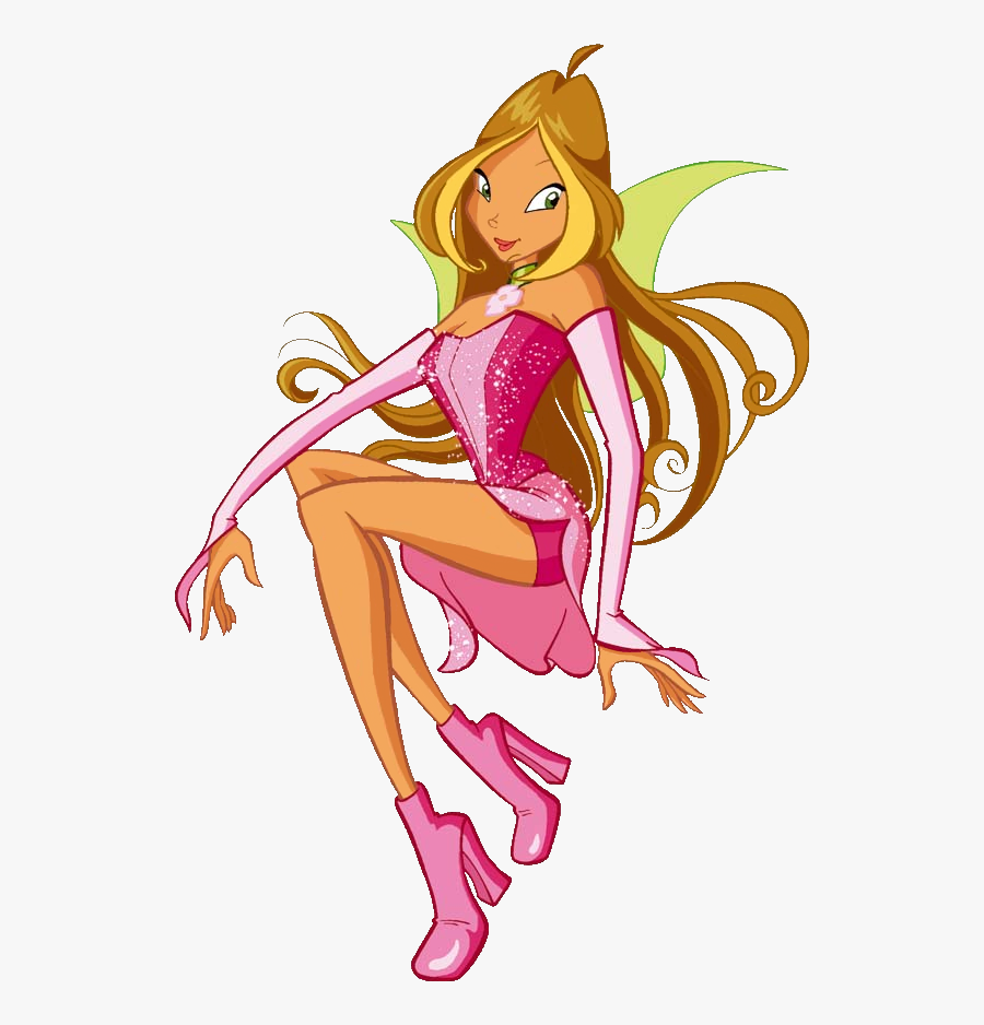 ##cartoon #flora #winx #winxclub #fairy #pink #brunette - Clube Das Winx Personagens, Transparent Clipart