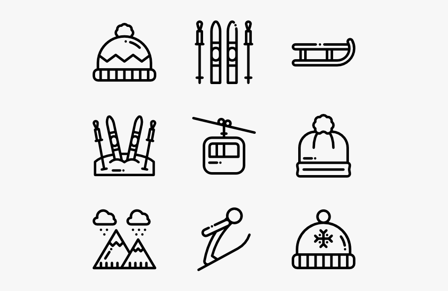 Winter Sports - Wedding Icons, Transparent Clipart