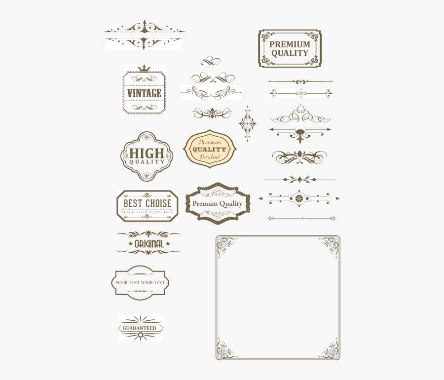 Vintage Text Box And Dividers - Text Box Vintage Png, Transparent Clipart