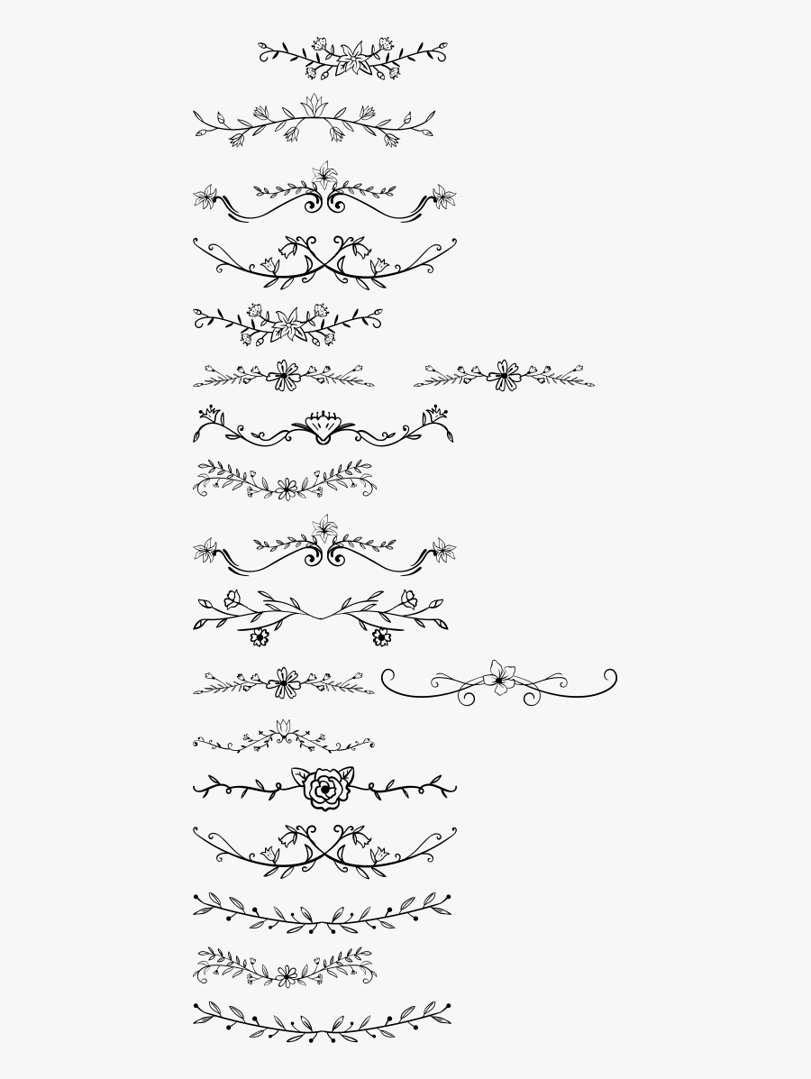 Clip Art Dingbat Set Font By - Floral Dividers Png, Transparent Clipart