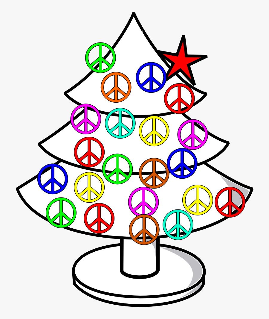 Net » Clip Art » Tree Xmas Christmas Peace Symbol Sign - Christmas Day, Transparent Clipart