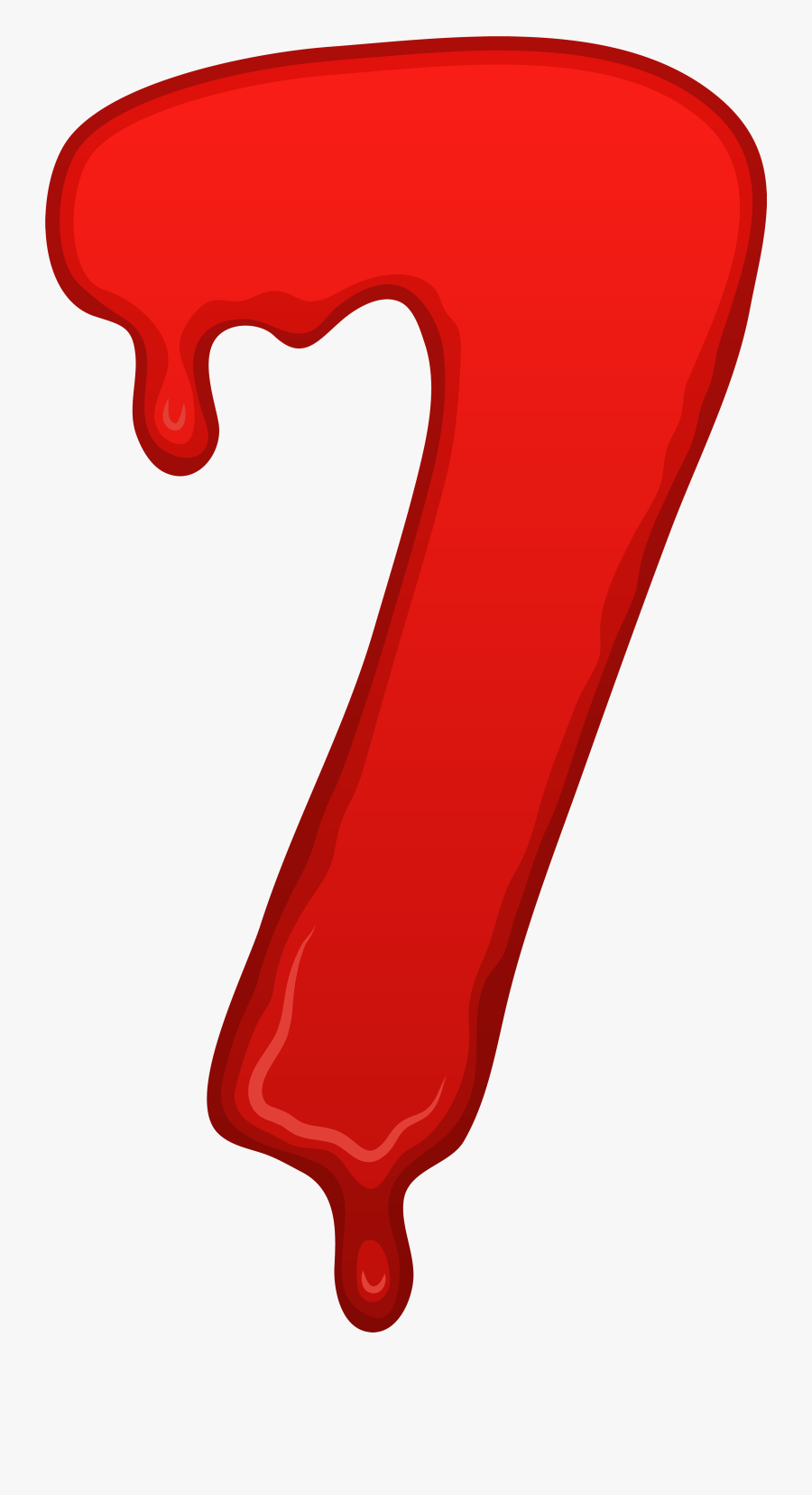 Bloody Numbers Png - Bloody Number 7 Png, Transparent Clipart