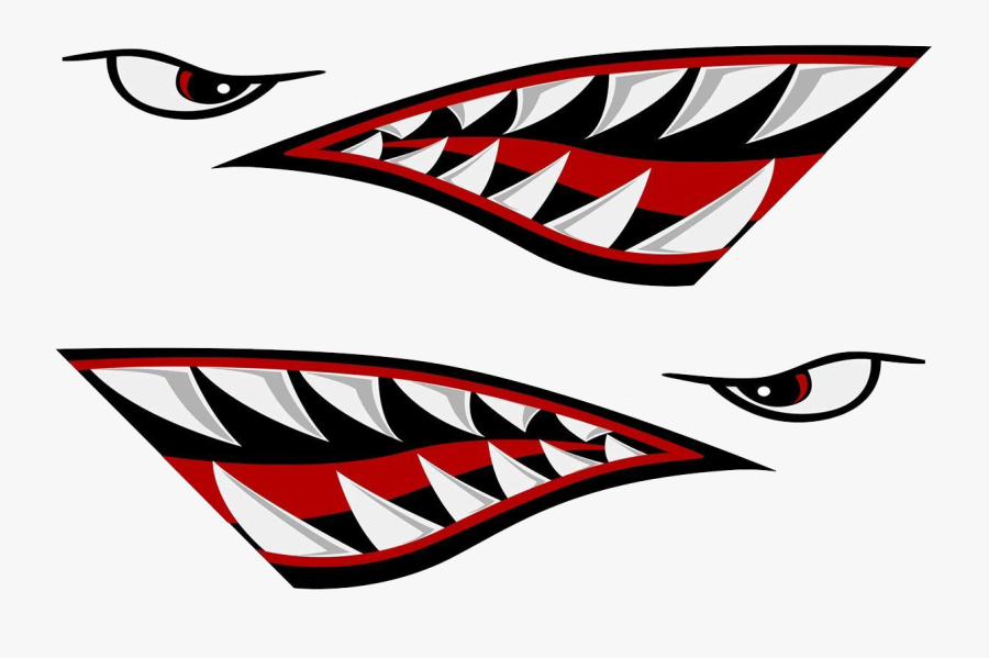 Shark Teeth Png Transparent Image - Shark Decal, Transparent Clipart